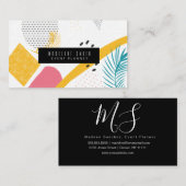 Modern Abstract, tropisch koraal Blauwgroen Visitekaartje (Voorkant / Achterkant)