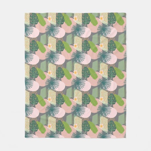 Modern Abstract tropisch patroon Fleece Deken (Voorkant)