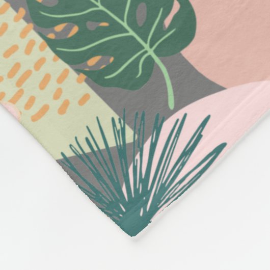 Modern Abstract tropisch patroon Fleece Deken (Hoek)