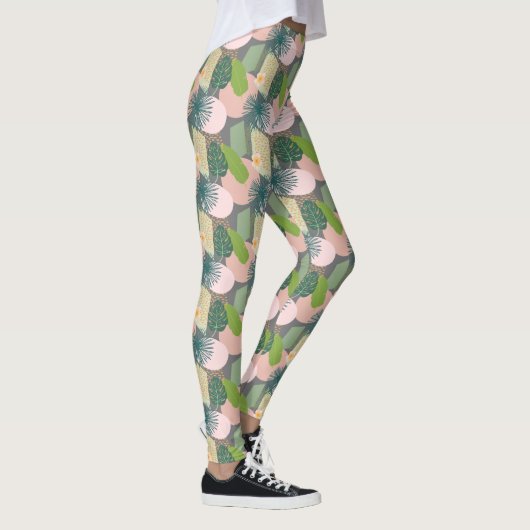 Modern Abstract tropisch patroon Leggings (Rechts)