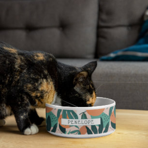 Modern Abstract tropisch patroon   Monogram Voerbakje