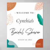 Modern Abstract Tropisch Vrijgezellenfeest Welkom Poster (Voorkant)