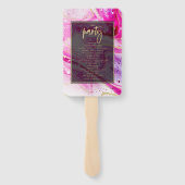 " modern abstract trouwprogramma " handwaaier (Achterkant)