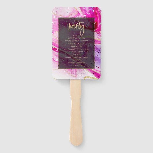 " modern abstract trouwprogramma " handwaaier (Achterkant)