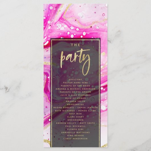 " modern abstract trouwprogramma " programmakaart (Achterkant)