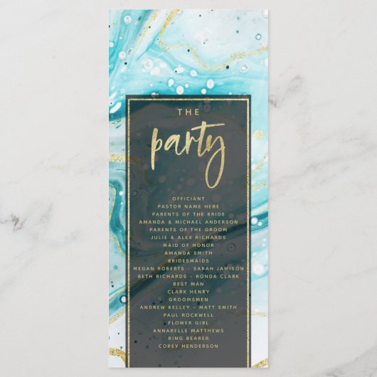 " modern abstract trouwprogramma " programmakaart (Achterkant)