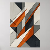 Modern Abstract Verbrand Oranje Accent Poster (Voorkant)