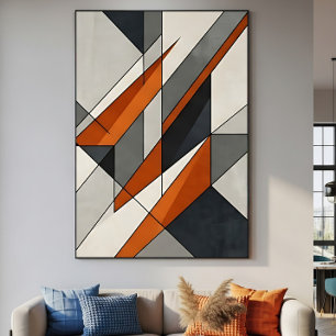 Modern Abstract Verbrand Oranje Accent Poster