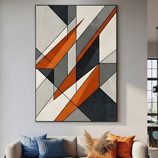 Modern Abstract Verbrand Oranje Accent Poster