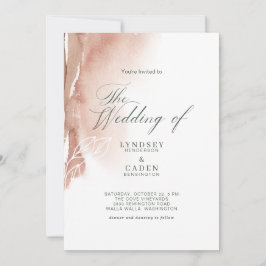 Modern Abstract verbrand Oranje bos groen huwelijk Kaart