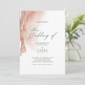 Modern Abstract verbrand Oranje bos groen huwelijk Kaart (Staand voorkant)