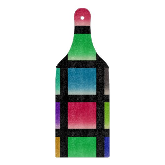 Modern Abstract Vierkant Patroon Snijplank (Voorkant)