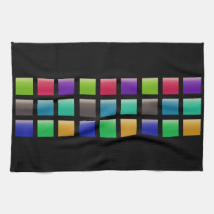 Modern Abstract Vierkant Patroon Theedoek
