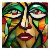 Modern Abstract vlekkenglas Foto Afdruk (Voorkant)