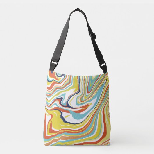 Modern Abstract vloeibaar kunstmarmer-effect Crossbody Tas (Voorkant)