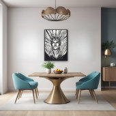 Modern Abstract Vrijheidsbeeld Lijn Art glossy Perfect Poster