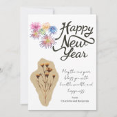 Modern Abstract vuurwerk Gelukkig nieuwjaar 2023 Feestdagenkaart (Voorkant)