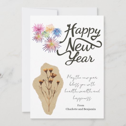 Modern Abstract vuurwerk Gelukkig nieuwjaar 2023 Feestdagenkaart (Voorkant)