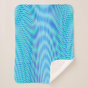 Modern Abstract water Summer Psychedelic Trippy Sherpa Deken