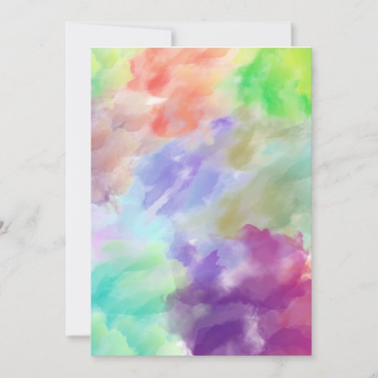Modern Abstract Watercolor Clouds Colorful Pastel Kaart (Voorkant)