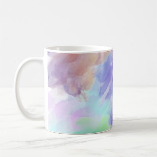 Modern Abstract Watercolor Clouds Colorful Pastel  Koffiemok (Links)