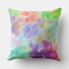 Modern Abstract Watercolor Clouds Colorful Pastel  Kussen