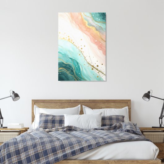 Modern Abstract Watercolor Wall Art Canvas Afdruk (Insitu (Slaapkamer))