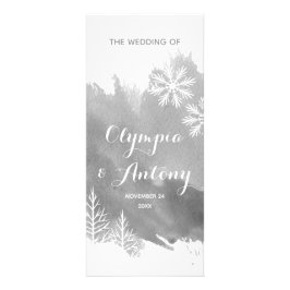 Modern abstract waterverf grijs trouwprogramma reclamekaart