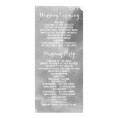 Modern abstract waterverf grijs trouwprogramma reclamekaart (Achterkant)