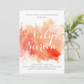 Modern abstract waterverf koraalrif baby shower kaart (Staand voorkant)
