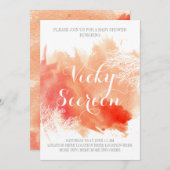 Modern abstract waterverf koraalrif baby shower kaart (Voorkant / Achterkant)