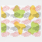 Modern Abstract Waterverf Patroon Fleece Deken (Voorkant (Horizontaal))