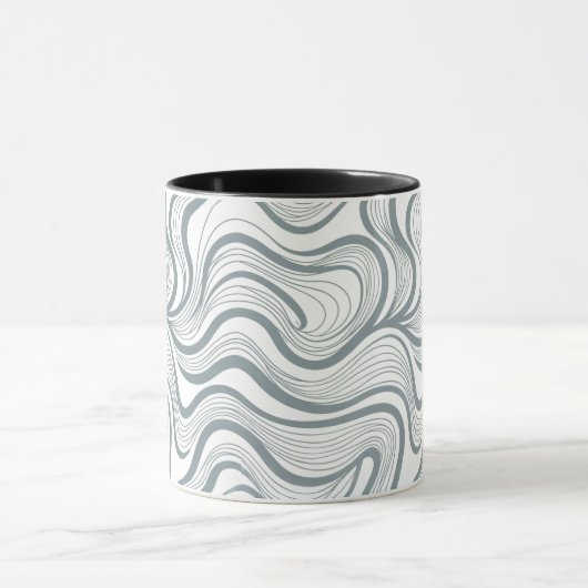 Modern Abstract Wavy Lines Mug Mok (Midden)
