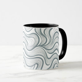 Modern Abstract Wavy Lines Mug Mok