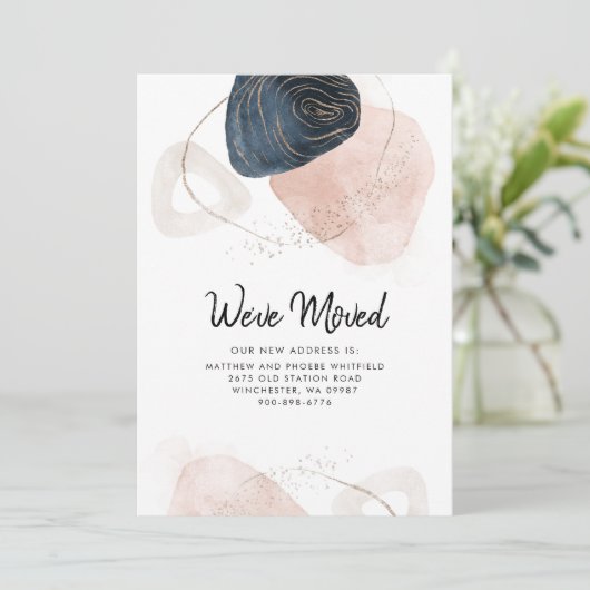 Modern Abstract We hebben adreswijziging verplaats Aankondiging (Staand voorkant)