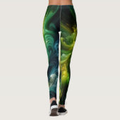 Modern Abstract wervelend helder groen Leggings (Achterkant)