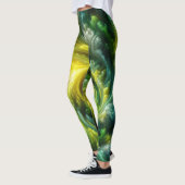 Modern Abstract wervelend helder groen Leggings (Links)