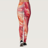 Modern Abstract wervelend roze en zalm Leggings (Achterkant)