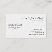 Modern Abstract White Earth Tone Signature Script Visitekaartje (Achterkant)