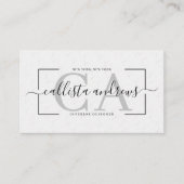 Modern Abstract White Earth Tone Signature Script Visitekaartje (Voorkant)