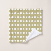 Modern Abstract White Polka Dots on Beige Bad Handdoek (Wasdoekje)