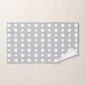 Modern Abstract White Polka Dots on Silver Gray Bad Handdoek (Handdoek)