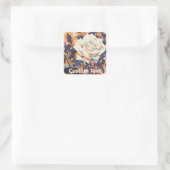 Modern Abstract White Rose Custom Vierkante Sticker (Tas)