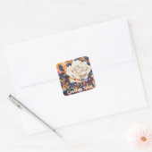 Modern Abstract White Rose Custom Vierkante Sticker (Envelop)
