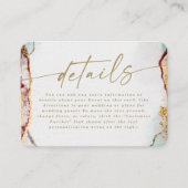 Modern Abstract Wijn Rood & Goud Wedding Details Informatiekaartje (Voorkant)