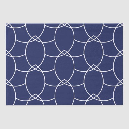 Modern Abstract wit en blauw kussenkussen Tissuepapier (Voorkant)