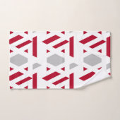Modern, abstract, wit, rood, lichtgrijs bad handdoek (Handdoek)