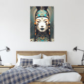 Modern Abstract Woman’s Portrait - Geometric Art Canvas Afdruk (Insitu (Slaapkamer))