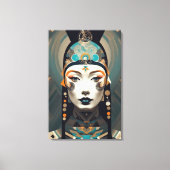 Modern Abstract Woman’s Portrait - Geometric Art Canvas Afdruk (Voorkant)