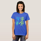 Modern Abstract Zee Life Lime Green en Aqua T-shirt (Voorkant volledig)